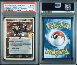 2021 Pokemon SWSH Black Star Promo Greninja Gold Star Celebrations #144 PSA 8 - Image 3