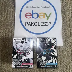 Black Bolt + White Flare Booster Bundle Lot 2 Boxes Zekrom Reshiram Pokemon TCG - Image 1