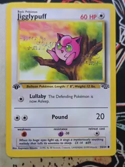 Pokemon TCG Jigglypuff 1st Edition 54/64 Non Holo Jungle Unlimited WoTC Vintage - Image 1