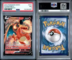 2023 POKEMON SWORD & SHIELD CROWN ZENITH #018 CHARIZARD V PSA 7 - Image 3