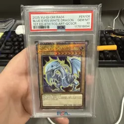 Blue Eyes White Dragon RA04-EN108 8th tcg artwork QCR Yugioh PSA 10 - Image 1