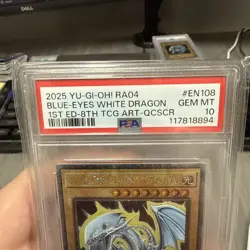 Blue Eyes White Dragon RA04-EN108 8th tcg artwork QCR Yugioh PSA 10 - Image 2