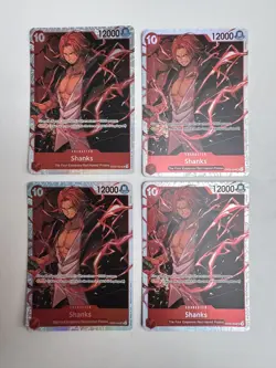 4 X One Piece TCG Shanks OP09-004 SR NM English PLAYSET - Image 1