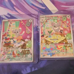 Minccino & Cinccino Holo Pokemon TCG Cards 182/162 183/162 2024 Lot - Image 5