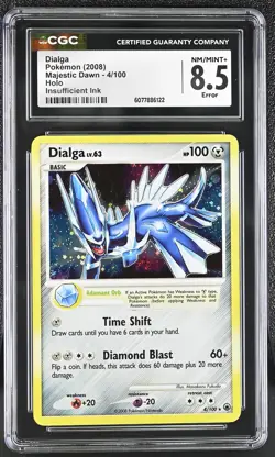 CGC 8.5 Dialga 2008 Majestic Dawn 4/100 Holo Pokemon Card - Image 1