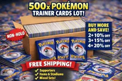 500+ Pokemon Non-Holo Trainer Card Lot - Free Shipping - Image 1