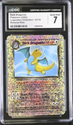 CGC 7 Dark Dragonite 2002 Legendary (Collection) 5/110 Reverse Holo Pokemon Card - Image 1