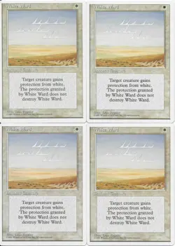 MTG: WHITE WARD 4th Edition UNCOMMON; played, Excellent condition x4 - Image 1
