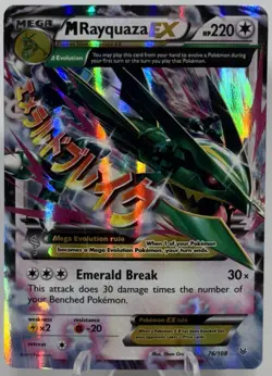 Pokemon TCG Mega Rayquaza EX 76/108 X&Y Roaring Skies Ultra Rare 2015 [VLP] - Image 4
