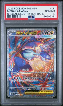 2025 POKEMON MEG EN-MEGA EVOLUTION #181 MEGA LATIAS EX PSA 10 - Image 1
