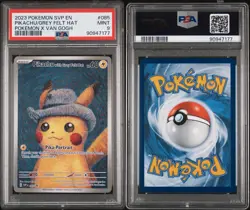 Pokemon Pikachu with Grey Felt Hat Van Gogh Full Art Promo SVP EN 085 PSA 9 Mint - Image 3