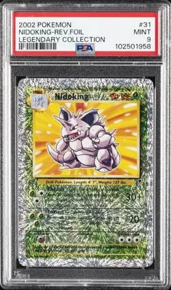 2002 POKEMON LEGENDARY COLLECTION #31 NIDOKING-REVERSE FOIL PSA 9 - Image 1