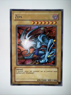 Yugioh Zoa TFK-001 Prismatic Secret Rare Near mint - Image 1