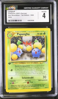 CGC 4 GERMAN Jumpluff Neo Revelation 1st Edition 9/64 Holo Pokemon Card - Image 1