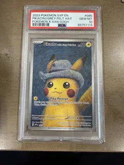 PSA 10 Pikachu Grey Felt Hat Promo Card Pokemon x Van Gogh Museum SVP EN 085 - Image 1
