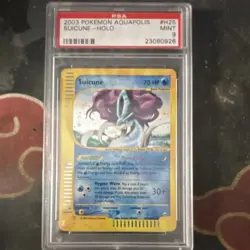 Pokemon Aquapolis Suicune H25 Holo Rare PSA 9 Graded Card English 2003 - Image 1