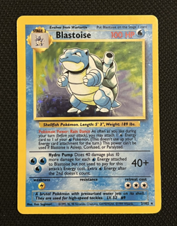 Gorgeous Vintage Pokemon Card Holo Rare Base Set Blastoise 2/102 - Image 1