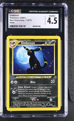 CGC 4.5 Umbreon 2001 Neo Discovery 13/75 Holo Pokemon Card - Image 1
