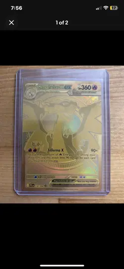 Gold Mega Charizard X EX 130/094 - English - Pokemon Phantasmal Flames - MINT - Image 1