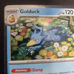 Golduck 008 Pokemon TCG Mega Evolution Black Star Promo Cosmo NM (with Swirl) - Image 3