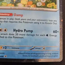 Golduck 008 Pokemon TCG Mega Evolution Black Star Promo Cosmo NM (with Swirl) - Image 5