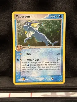 (SWIRL) Vaporeon Holo Rare 6/17 Pop Series 3 2006 Vintage Pokemon TCG LP - Image 1