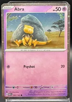 Abra 063/165 Swirl Cosmo Holo Promo Scarlet & Violet 151 Pokemon TCG - Image 1