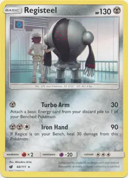 x4 Registeel - 68/111 - Rare Pokemon SM4 Crimson Invasion M/NM English - Image 1