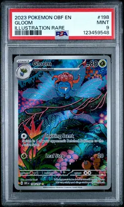 2023 POKEMON OBF EN-OBSIDIAN FLAMES ILLUSTRATION RARE #198 GLOOM PSA 9 - Image 1