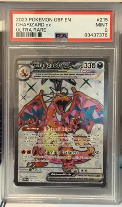 Pokemon Charizard ex Ultra Rare Obsidian Flames Holo 215/197 PSA 9 - Image 1