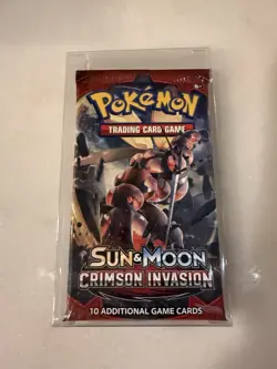 Pokemon Sun & Moon Crimson Invasion Sealed Booster Pack - 10 Cards - Image 1