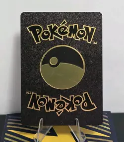 Pokemon Mewtwo EX 170hp Black Vinyl Gold Foil Fan Art Collector Card TCG - Image 2
