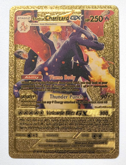 Pokemon Shining Charizard GX 250hp Gold Foil Fan Art Card - Image 1