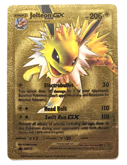 Pokemon Jolteon GX 206hp Gold Foil Fan Art Collector Card TCG - Image 1