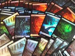 FOIL FULL ART Basic Land x100 ~mtg WILDS OF ELDRAINE - Image 1