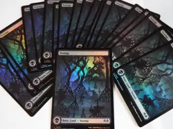 FOIL FULL ART Basic Land x100 ~mtg WILDS OF ELDRAINE - Image 5