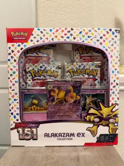 Pokemon TCG Scarlet and Violet - 151 Alakazam ex Collection Box - 4 Packs 820650855269 - Image 1