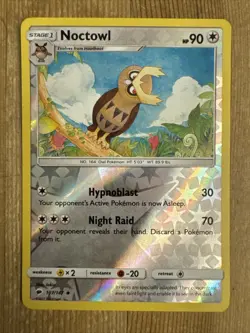Pokemon TCG Noctowl Burning Shadows 107/147 Reverse Holo Uncommon MP - Image 1