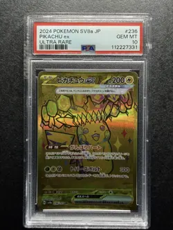 Pikachu ex Gold Ultra Rare PSA 10 Japanese Pokemon Terastal Festival 236/187 - Image 1