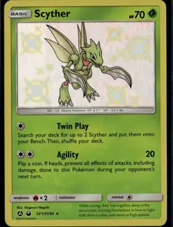 Scyther Shiny Holo Rare Hidden Fates: Shiny Vault SV1/SV94 Grass Holo Pokemon Ca - Image 1