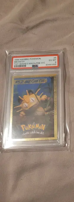 PSA 6 MEOWTH 1999 HASBRO POKEMON TOY WISHES MAGAZINE H/C #5 - Image 1