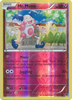 Pokemon - Mr. Mime - 67/124 - Rare - Reverse Holo - XY - Fates Collide - NM - Image 1