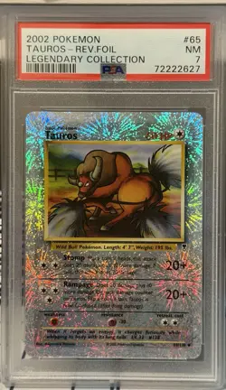 Pokemon Tauros Legendary Collection Reverse Foil 65/110 PSA 7 - Image 1