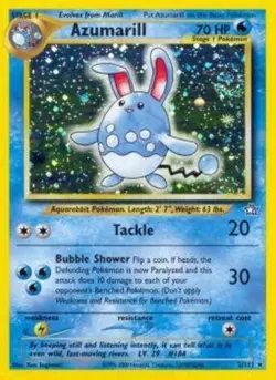Moderately Played Azumarill - 2/111 - Holo Rare - Unlimited Edition Pokemon Neo - Image 1