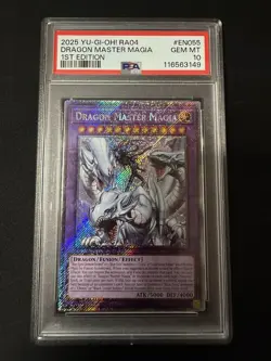 Yu-Gi-Oh! Dragon Master Magia RA04-EN055 1st Ed Platinum Secret Rare(PSR) PSA 10 - Image 1