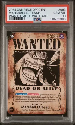 MARSHALL.D.TEACH WANTED OP09-093 - ONE PIECE EMPERORS IN THE NEW WORLD PSA 10 - Image 1