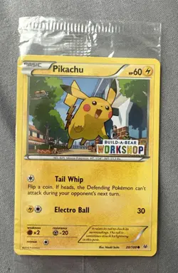Build a Bear Pokemon Card Pikachu Promo Trading Card TCG SEALED NEW - Image 1