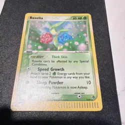 Pokemon TCG Roselia EX Dragon 2003 Holo Rare Card 9/97 SWIRL - Image 1