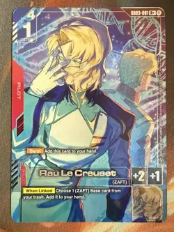 Rau Le Creuset R+ Steel Requiem Gundam Card Game Holo Rare Plus Pilot NM TCG - Image 1