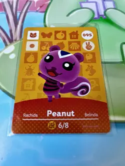 #095 Peanut AUTHENTIC Nintendo Animal Crossing Amiibo NFC Card Series 1 - Image 1